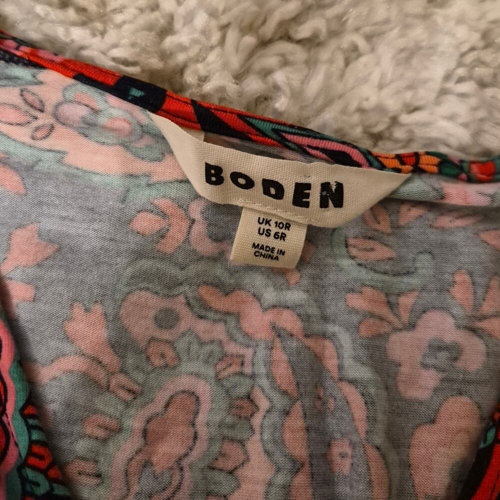 Boden Tiered Crossover V Neck Maxi Dress in Multicolor Paisley Print Sz 6R - Picture 4 of 7